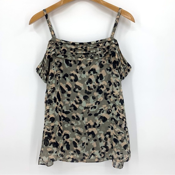 Cabi Tiered Top # 5360, Camo Print Off-the-Shoulder Layered Tank Top, Small - Picture 13 of 17